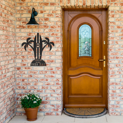 Custom_Tiki_Bar_Metal_Sign_Black_Brick_Entrance_Mockup.png