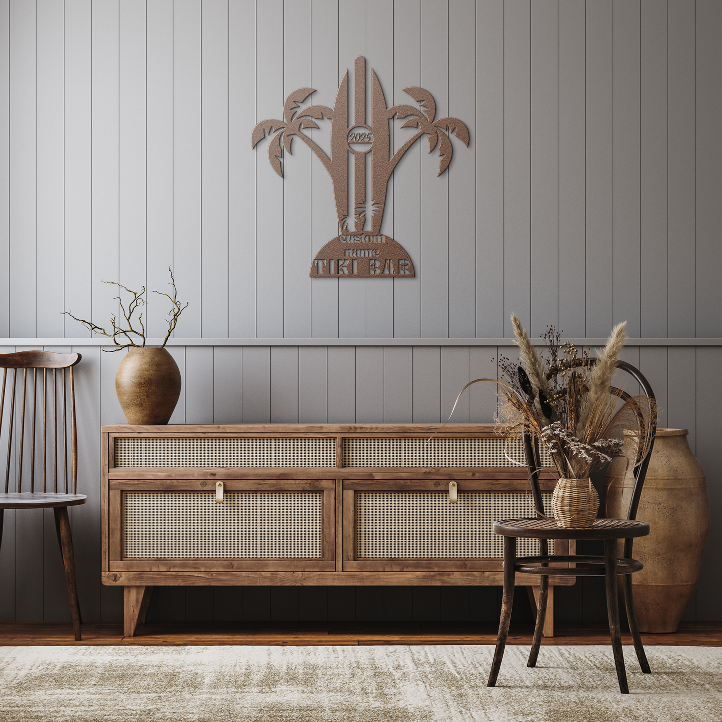 Custom_Tiki_Bar_Metal_Sign_Copper_Rustic_Hallway_Mockup.png