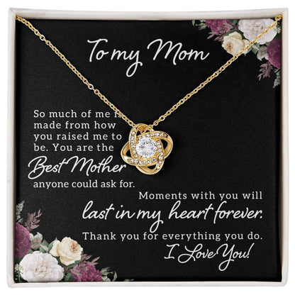 To My Mom – Elegant Necklace with Love and Gratitude Message