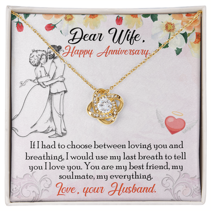 To My Wife – Soulmate Necklace with Anniversary Message Card