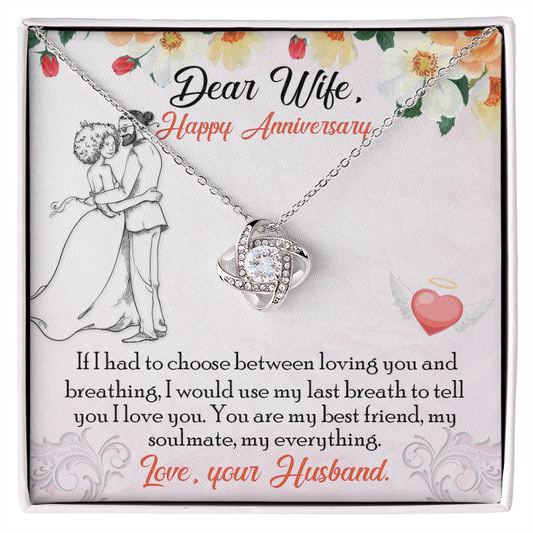 To My Wife – Soulmate Necklace with Anniversary Message Card