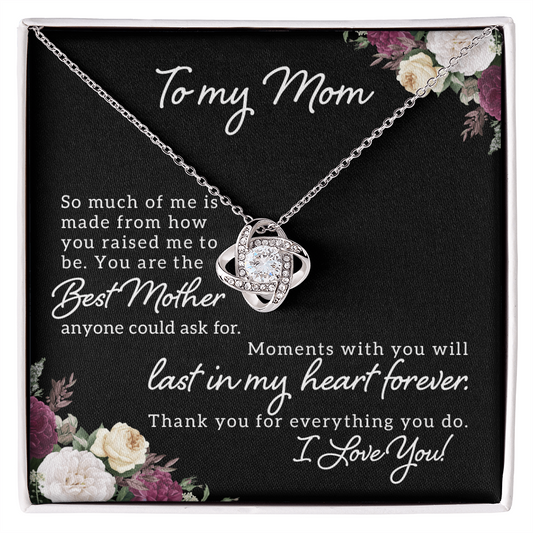 To My Mom – Elegant Necklace with Love and Gratitude Message