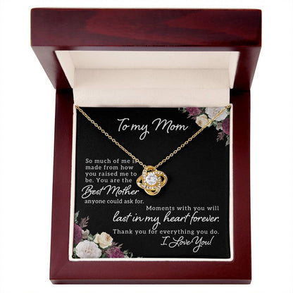 To My Mom – Elegant Necklace with Love and Gratitude Message