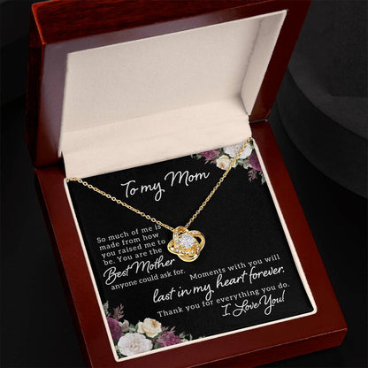 To My Mom – Elegant Necklace with Love and Gratitude Message