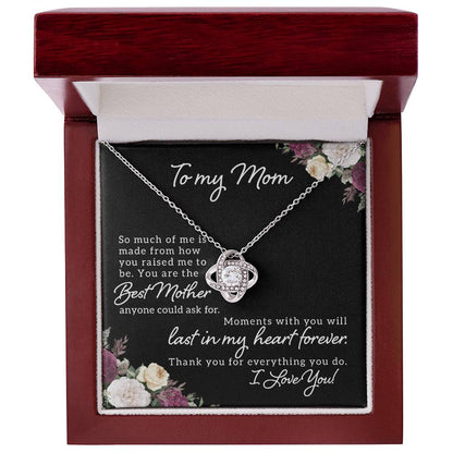 To My Mom – Elegant Necklace with Love and Gratitude Message